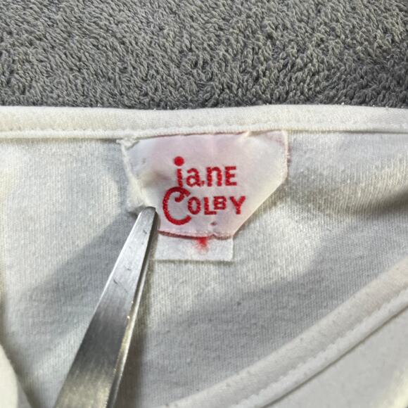 Vintage Jane Colby Shirt Womens Medium White Flamingo Graphic Dolman Sleeve Art - Picture 6 of 10